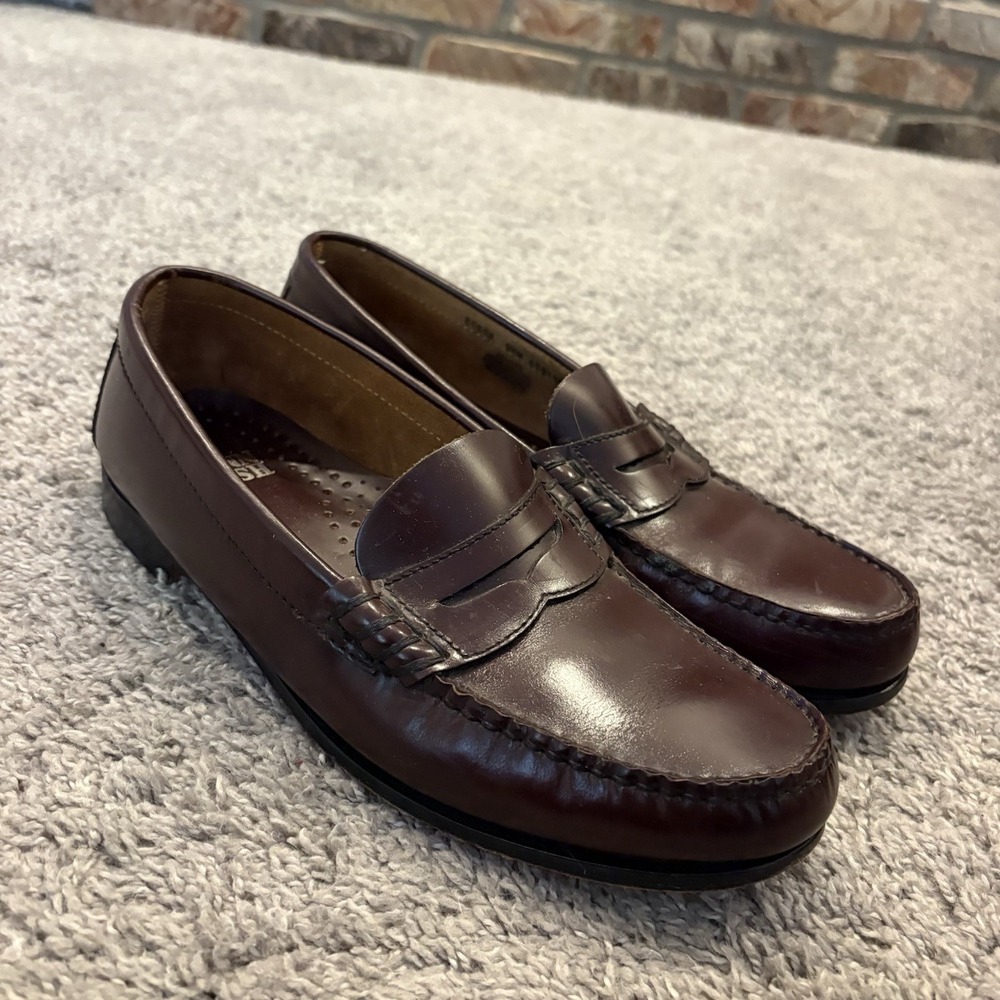 VINTAGE Nunn Bush Dress Shoes Men's Dark Burgundy 9.5M Leather Penny Loafers